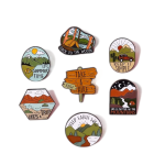 Outdoor Travel Scenery Brooches Metal Hiking Mountain Adventure Souvenir Enamel Lapel Pin