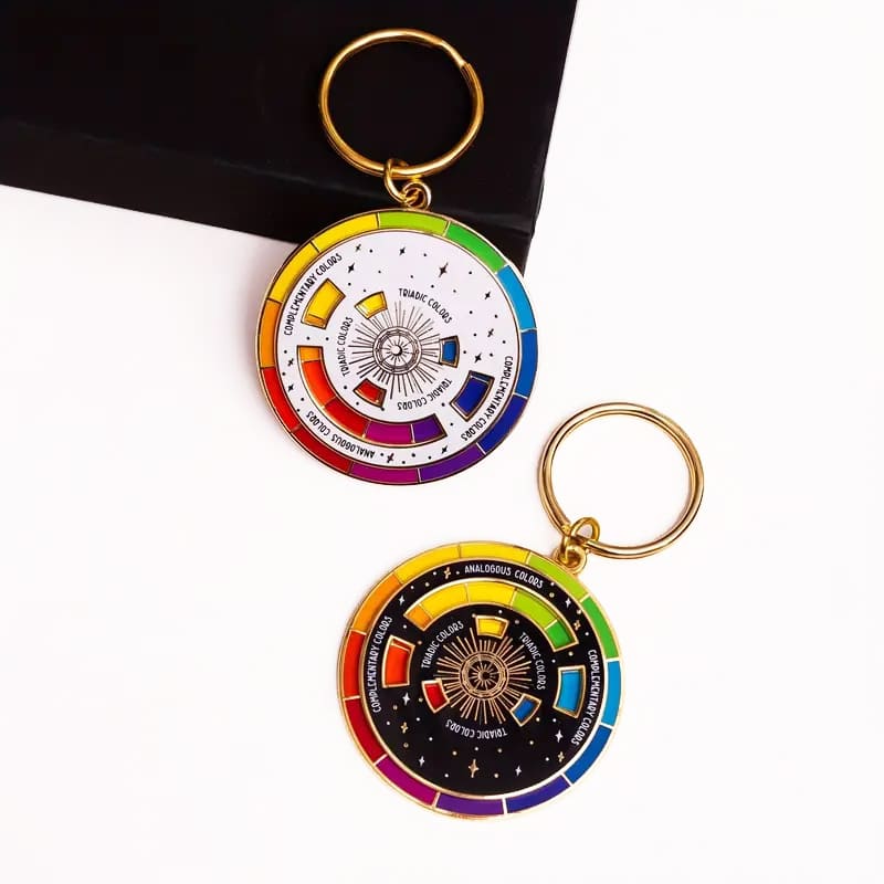 Triadic Color Wheel Keychain (2)