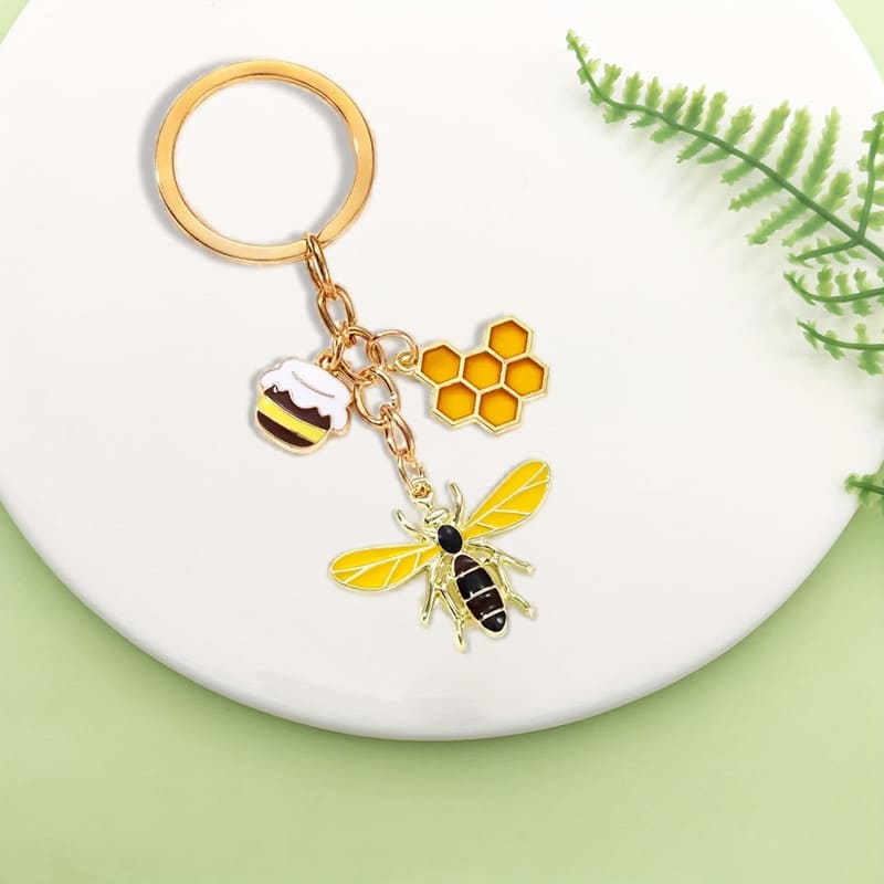 Bee Enamel Keychain