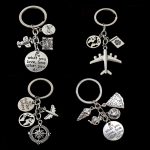 Unique 3D Metal Keychain with Airplane and Flower Designs – Customizable Accessories