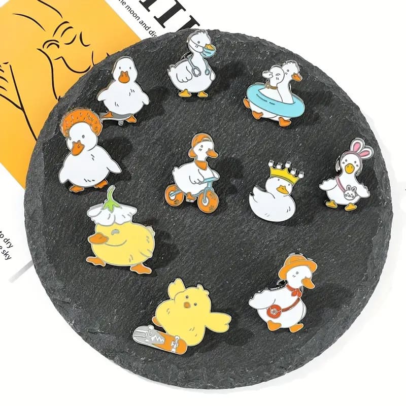 Duck Enamel Pin With Clip (5)