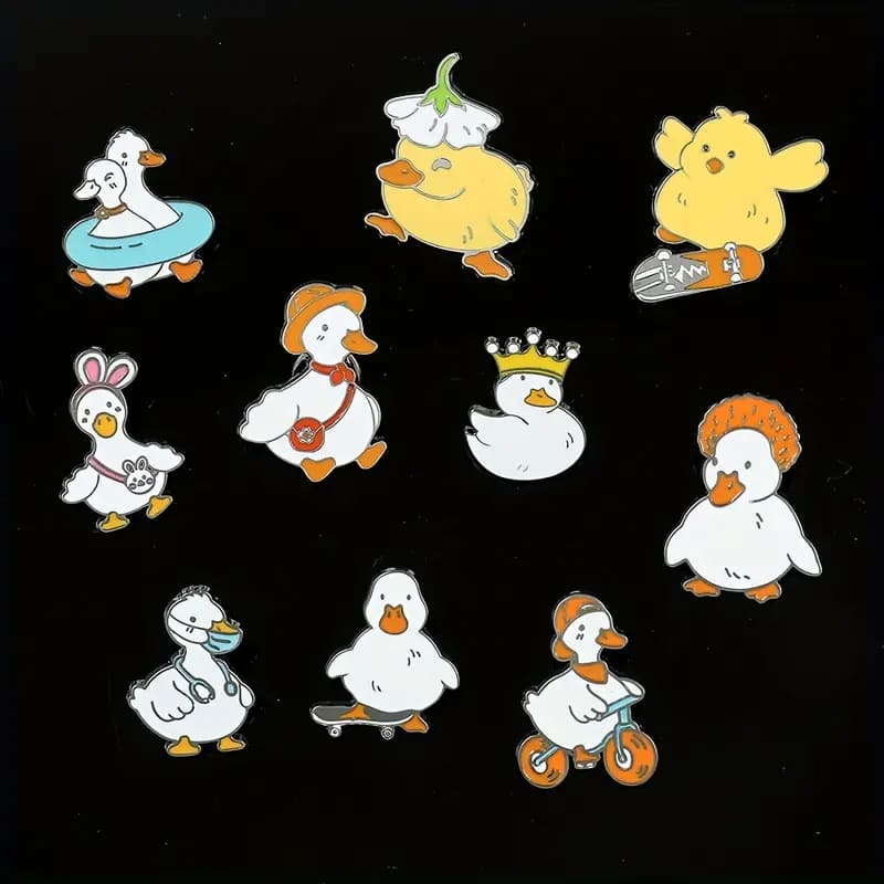 Duck Enamel Pin With Clip (6)