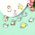 Animal Theme Jewelry Creative Swimming Crown Duck Brooch Skateboard Nurse Duck Hard Enamel Pin