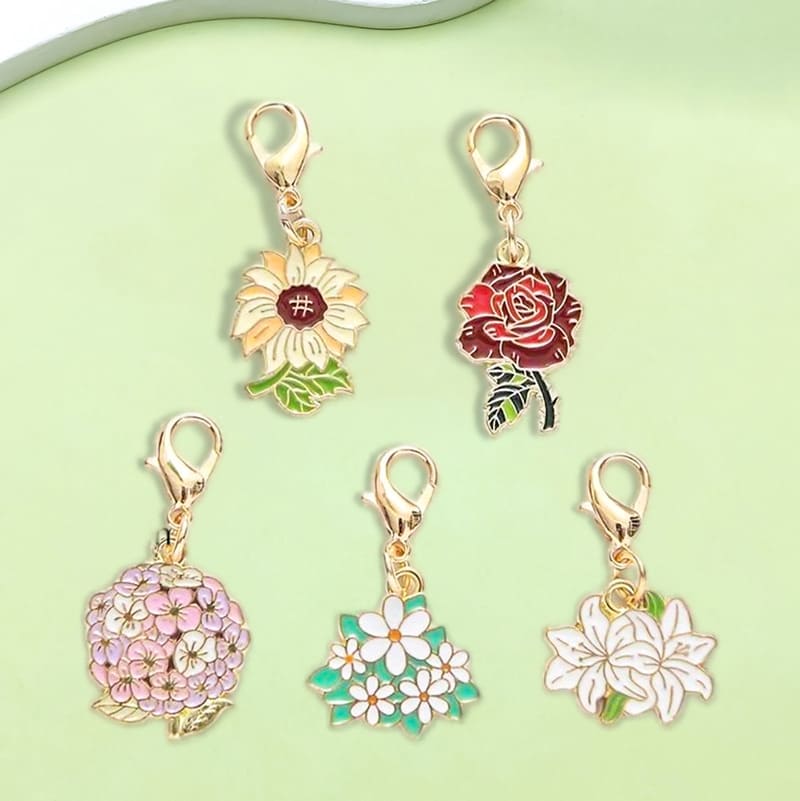 Flower Enamel Keychain (2)