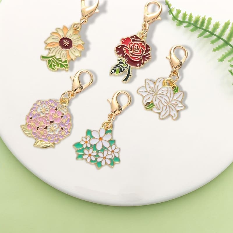 Flower Enamel Keychain (3)