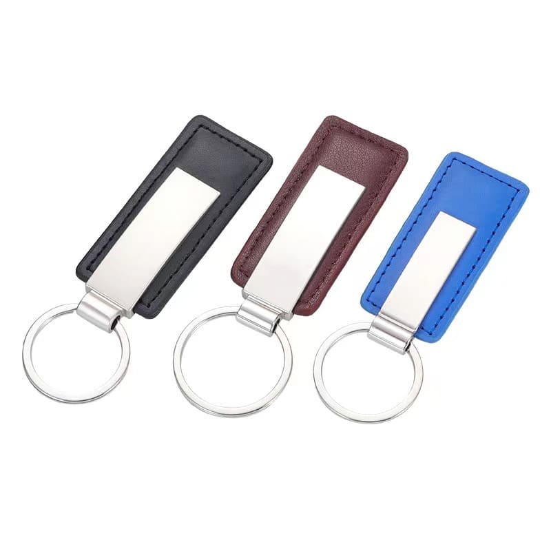 Leather Laser Logo Keychain (1)