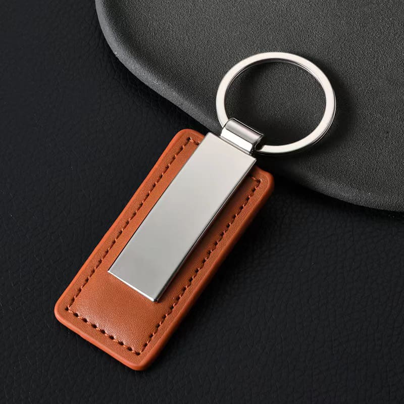 Leather Laser Logo Keychain (5)