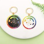 TRIADIC COLOR Wheel Keychain 3 in 1 Metal Imitation Hard Enamel Keychain Backpack Charm decoration